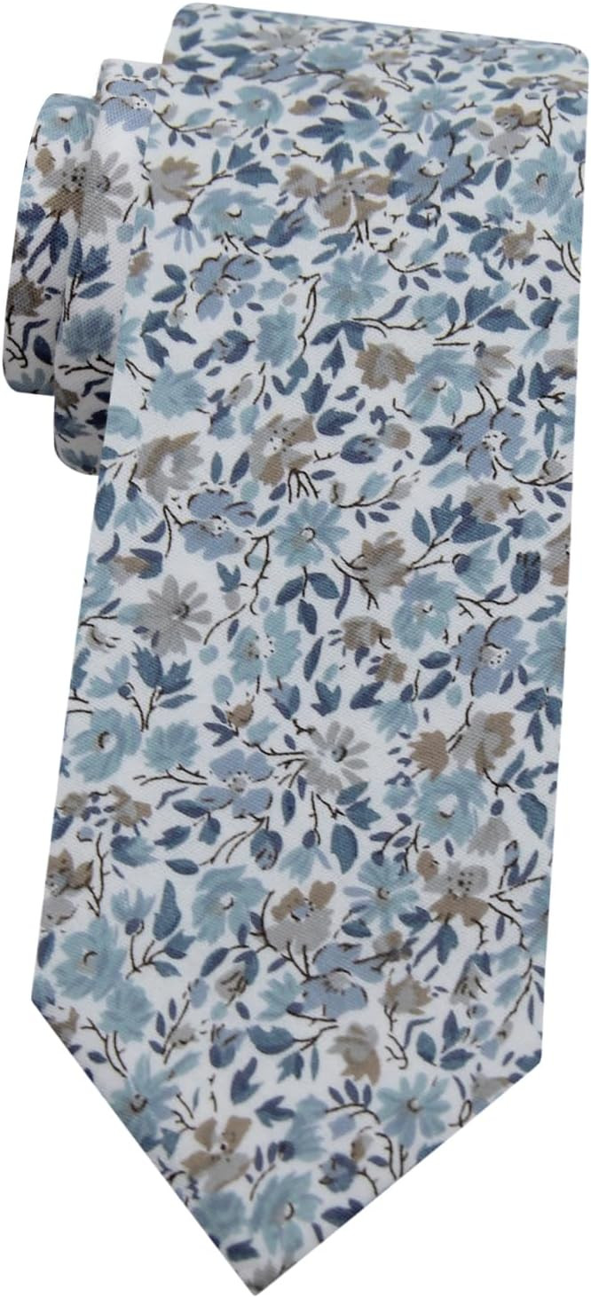 Mantieqingway Men's Skinny Tie, Cotton Floral Ties for Men Wedding Necktie for Groom, Groomsmen, ... | Amazon (US)