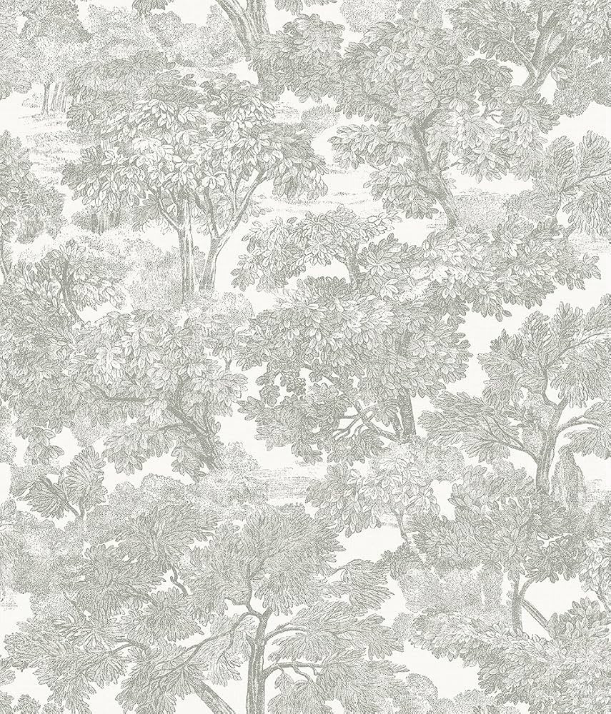Chesapeake 3115-12541 Spinney Toile Wallpaper, Grey | Amazon (US)