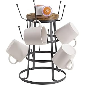 Giikin Coffee Mug Holder Tree , 3 Tier Rustic Mug Rack with 15 Hooks for Countertop, Mug Holder f... | Amazon (US)