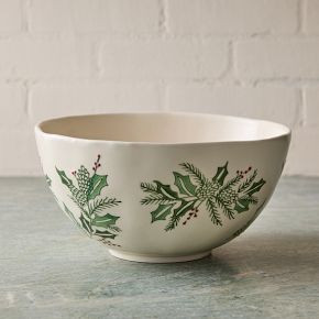Tannenbaum Holly Stoneware Serving Bowl | West Elm (US)