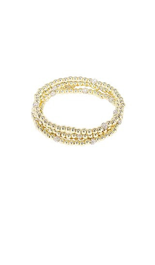 Alternating Pave Pisa Bracelet Set Of 3 in Gold | Revolve Clothing (Global)