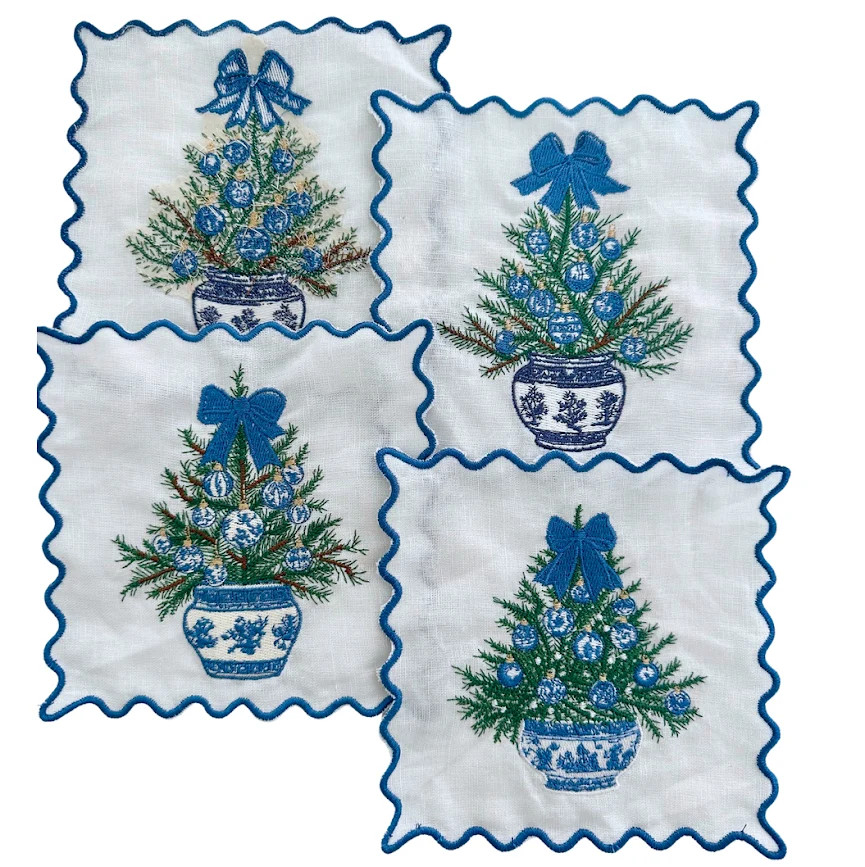 4 Style Blue & White Chinoiserie Cocktail Napkin | The Enchanted Home