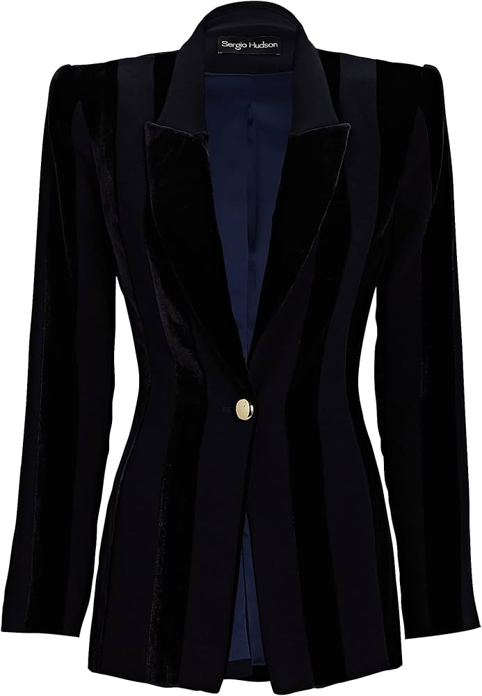 Amazon.com: Sergio Hudson, Single Breast Multi Seamed Blazer, 2, Midnight : Luxury Stores | Amazon (US)