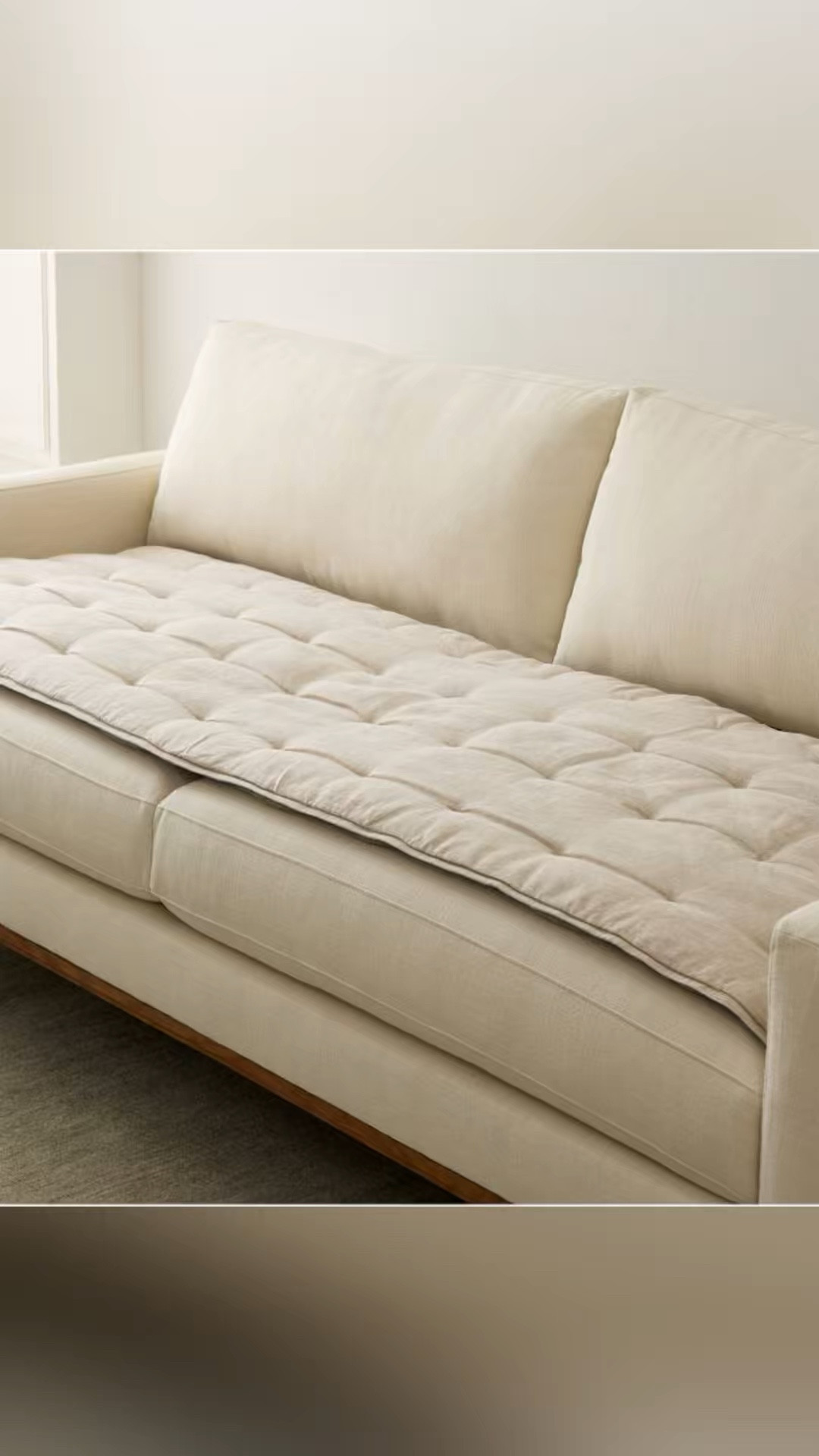
Reversible Quilted Sofa Overlay

* 84"w x 23"d.
* Shell: 100% linen.
* Fill: 100% polyester.
* tested for 400+ harmful substances. 21.HUS.86232 HOHENSTEIN HTTI
* Reversible.
#HomeRefresh

#LTKHome #LTKWatchNow