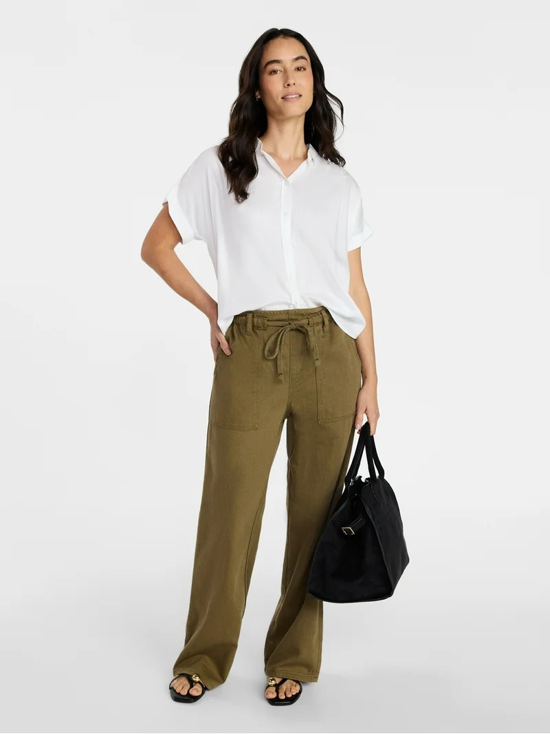 Time and Tru Women's Pull On Wide Leg Jeans, 30" Inseam, Sizes XS-XXXL | Walmart (US)