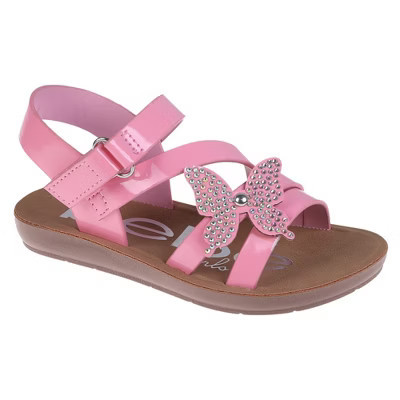 bebe Girls' Sandals - Cute and Comfy Toddler Girls' Summer Shoes, Perfect Beach Sandals for Toddlers with Charms and Flowers, Pink, 7 | Target