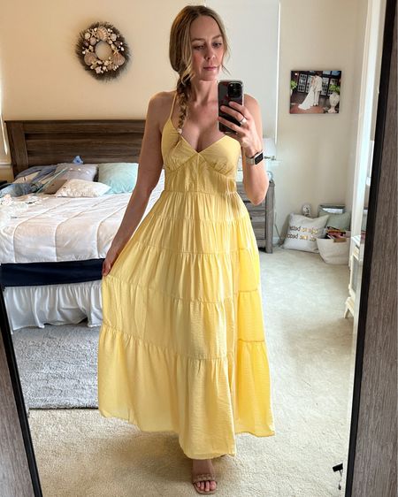 In love with this yellow maxi dress from @abercrombieandfitch! I am 5’9 wearing a size Small Tall! 

#tallgirlfashion #abercrombie #springfashion #spring2024

#LTKSeasonal #LTKover40 #LTKwedding