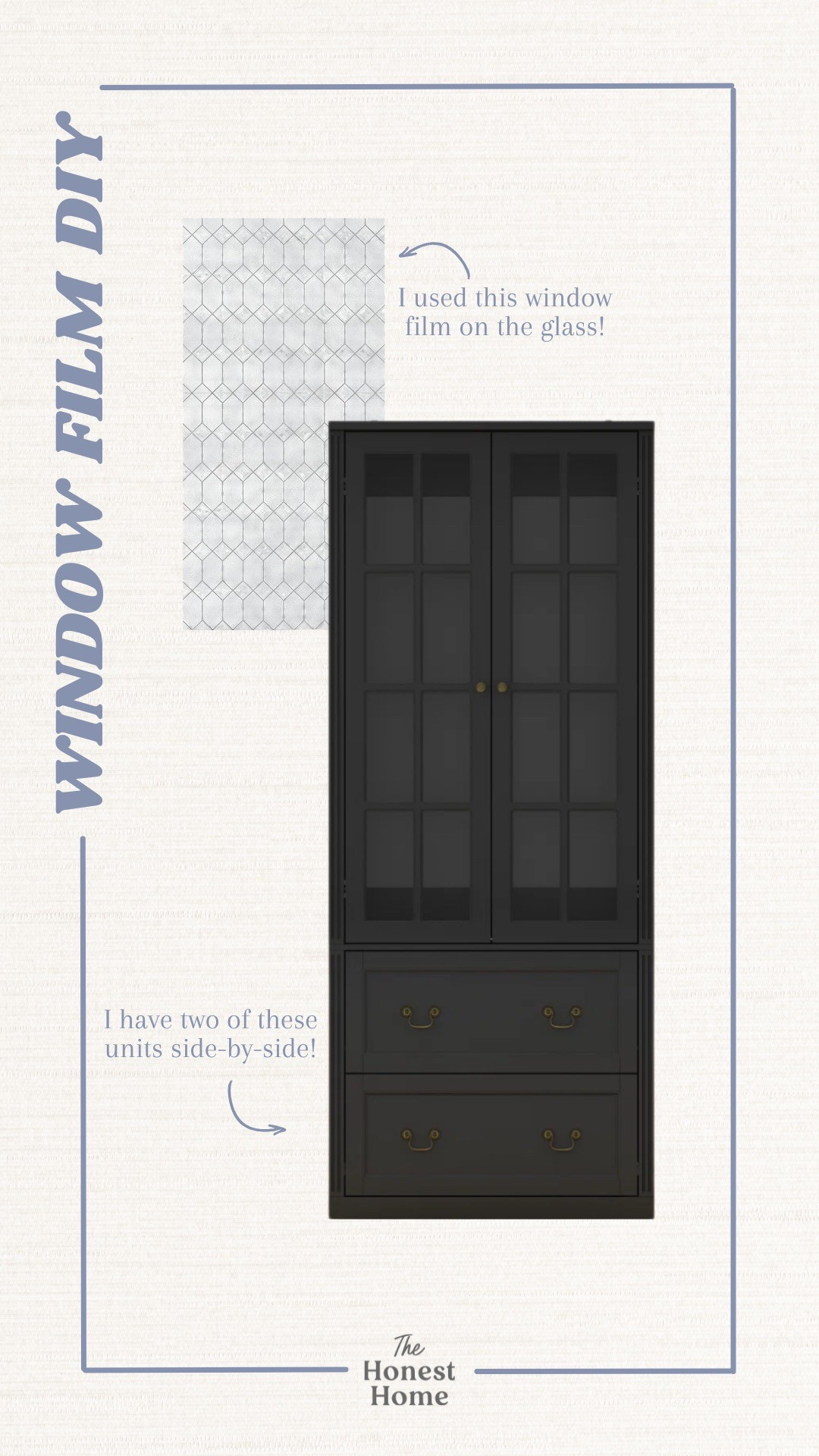 This is such a great beginner DIY! I upgraded the look of this cabinet with some window film. It feels more European and I LOVE it. It’s a project you can do in a day. Try it for yourself!! 🪟

Bonus… This cabinet is 58% OFF!!! 

#LTKSaleAlert #LTKHome