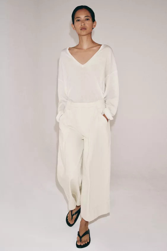 FINE KNIT V-NECK JUMPER | Zara US