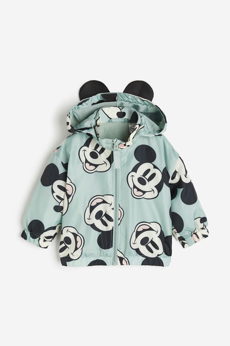 Hooded Jacket - Light turquoise/Mickey Mouse - Kids | H&M US | H&M (US + CA)