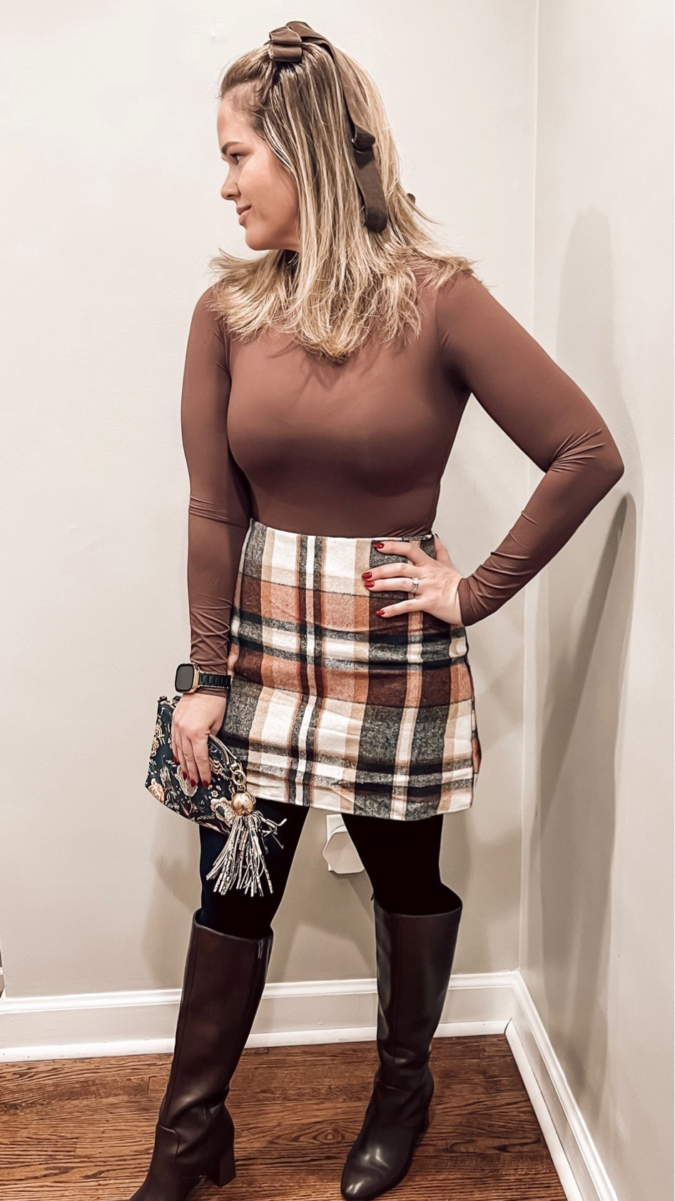 Skirt, bodysuit and boots. Yes yes yes! 

Bodysuit- true to size
Skirt- true to size or size down if smaller waist
Boots- half size up for room and comfort

#LTKstyletip #LTKSeasonal #LTKsalealert