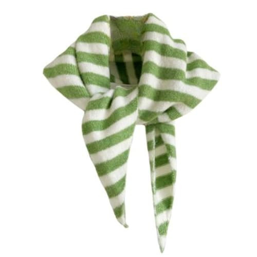 TYATVS Knitted Triangle Scarf for Women Y2k Stripe Head Scarf Aesthetic Accessories Cottagecore Streetwear Triangle Shawl (Green) | Amazon (US)