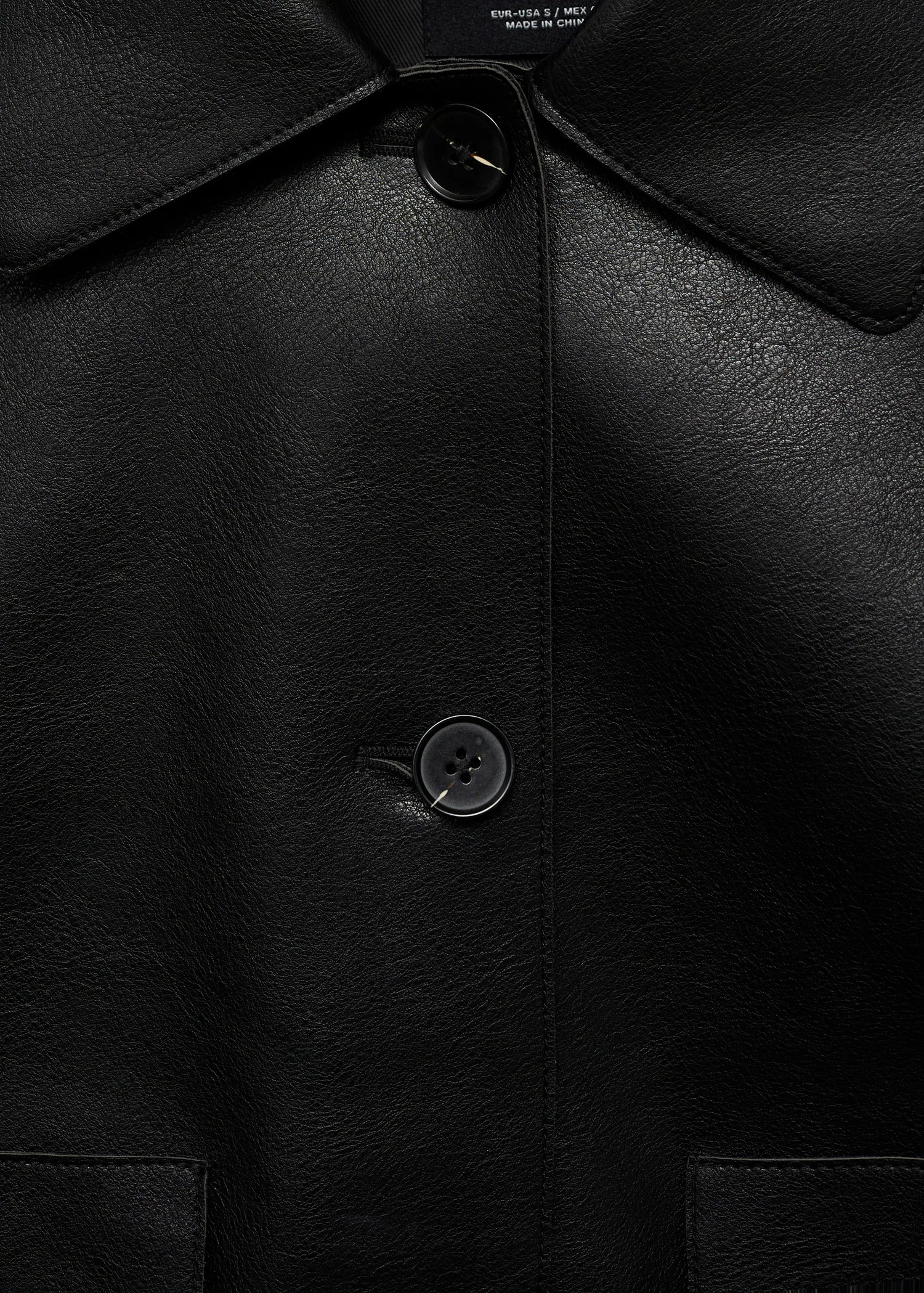 Leather-effect jacket with pockets - Women | MANGO United Kingdom | MANGO (UK)