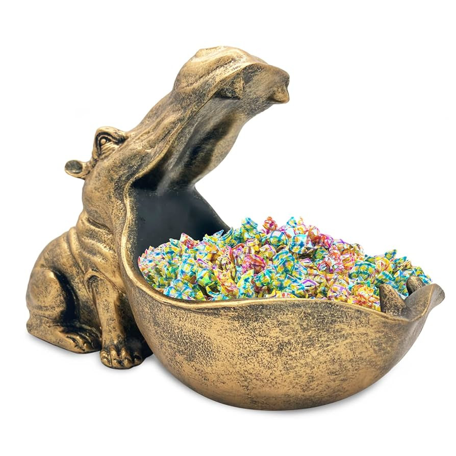 aboxoo Hippo Statue Home Resin Hippopotamus Figurine Sculpture Table Art Decoration Sundries Key ... | Amazon (US)