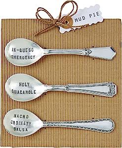 Mud Pie, Silver Circa Salsa Spoon Set 6" Length | Amazon (US)