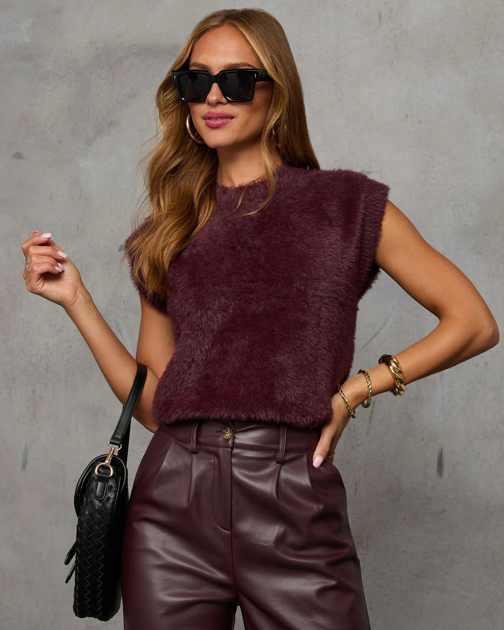 Becka Fuzzy Knit Sleeveless Sweater Top | VICI