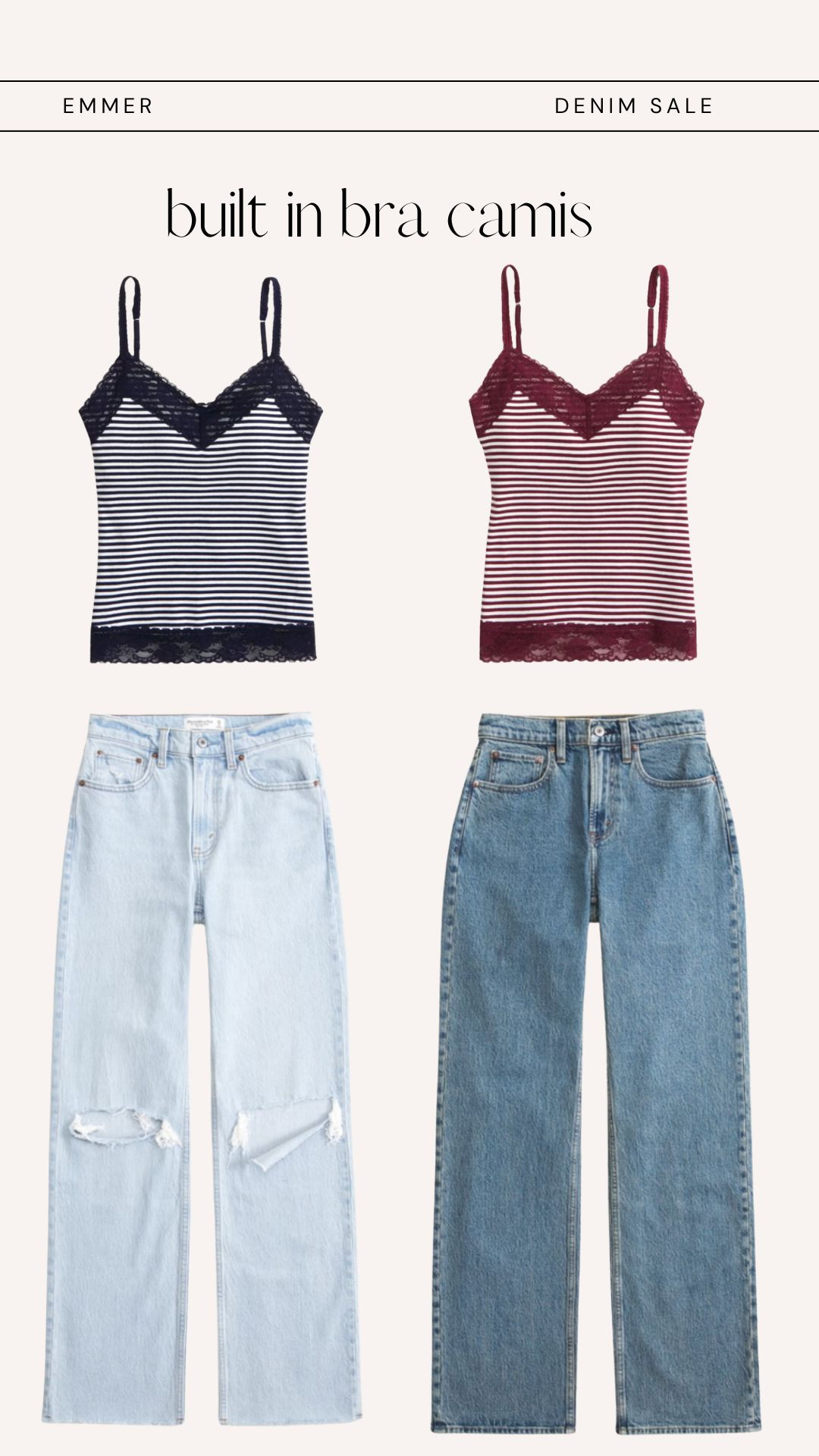 built in bra camis and jeans on sale  

 #LTKOver40 #LTKSaleAlert