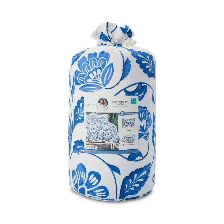 Mainstays by Becky G. & Alejandra White Floral Comforter Set with Sham, Twin/Twin XL | Walmart (US)
