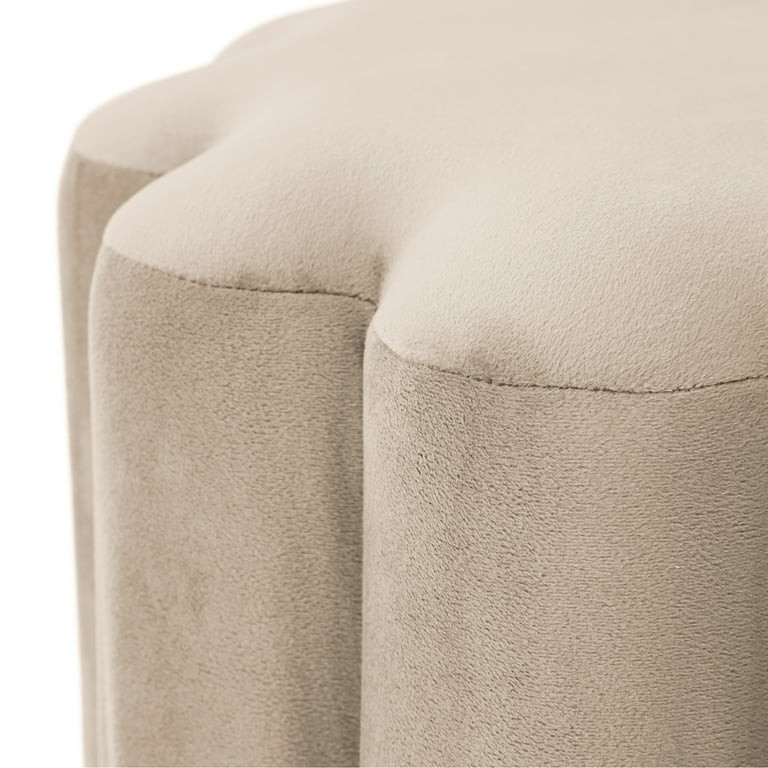 Better Homes & Gardens Lillian Velvet Tufted Ottoman, Beige | Walmart (US)