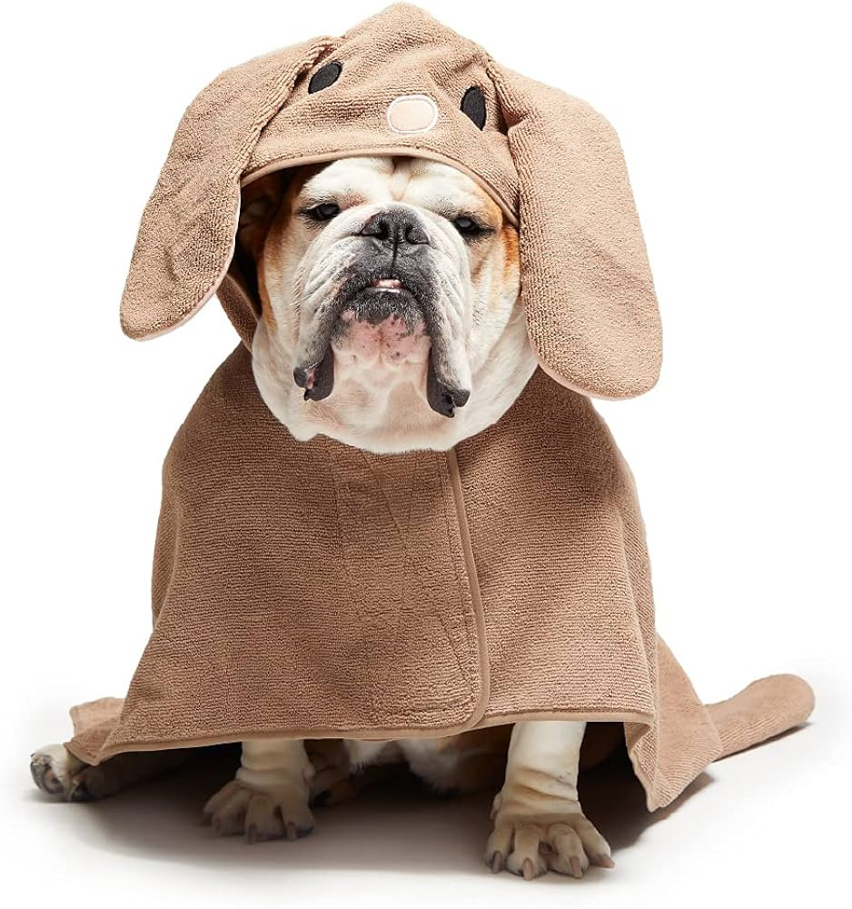 Barkbox Premium Absorbent Hooded Dog Bathrobe Towel - Quick Drying Pet Towel for Bath & Beach Trips  | Amazon (US)
