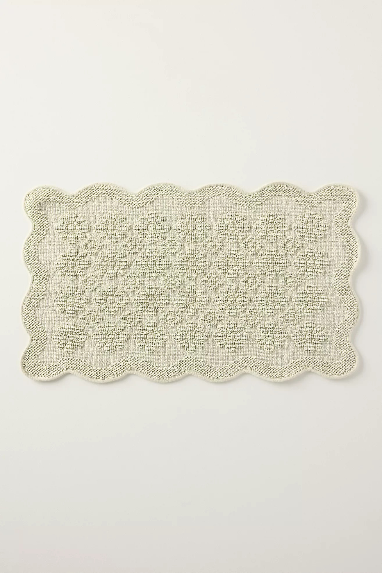 Benni Hand-Woven Floral Wavy Border Bathmat | Anthropologie (US)