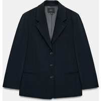 Zara - Oversize Blazer With Shoulder Pads - Dark Navy - Xs - Woman | Zara US