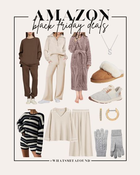 Save big during Amazon Black Friday deals! Black Friday fashion deals from Amazon live now. Lounge set, lounge set on sale, robe on sale, robe sale, knit set on sale, knit set, matching set, two piece set, new balance sale, new balance on sale, sherpa slippers on sale, shearling slippers, trendy slippers, initial necklace on sale, huggie hoops on sale, gloves, knit gloves, cable knit gloves, amazon Black Friday fashion deals 

#LTKsalealert #LTKfindsunder50 #LTKCyberWeek