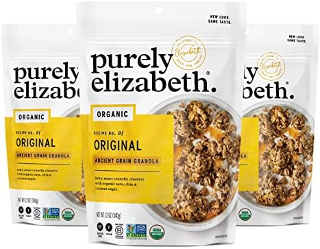 Purely Elizabeth Organic Original, Ancient Grain Granola, Gluten-Free, Non-GMO (3 Ct, 12oz Bags) | Amazon (US)