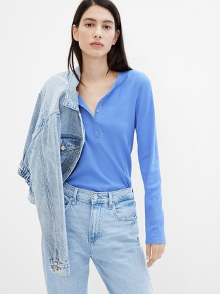 Ribbed Henley T-Shirt | Gap Factory