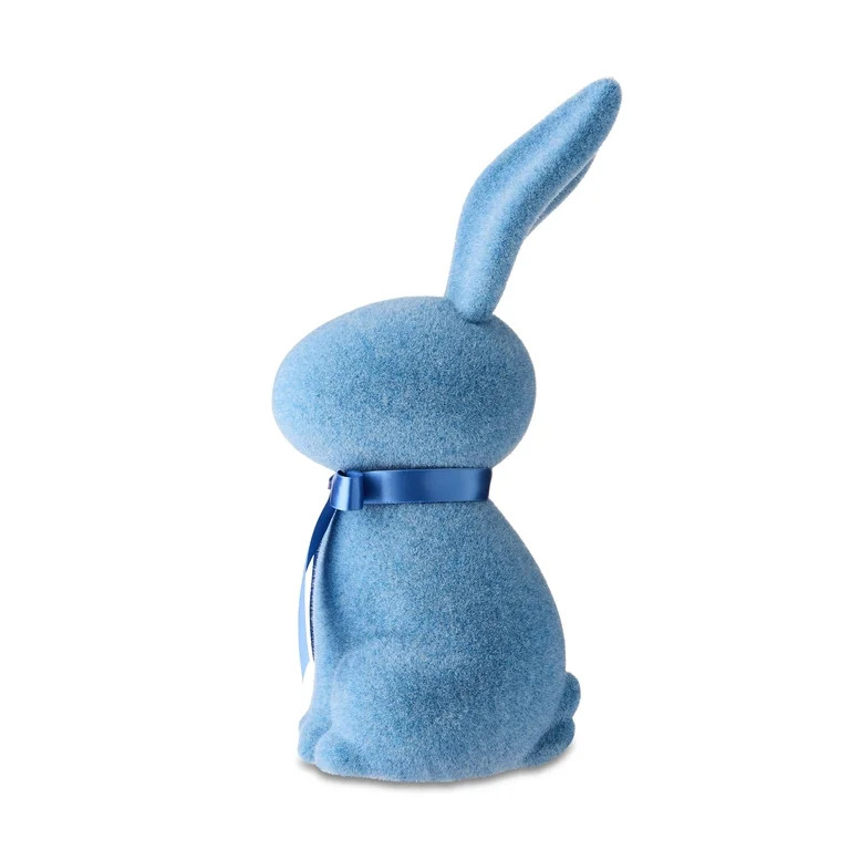 Easter Flocked Blue Bunny Decor, 16 in, by Way To Celebrate | Walmart (US)