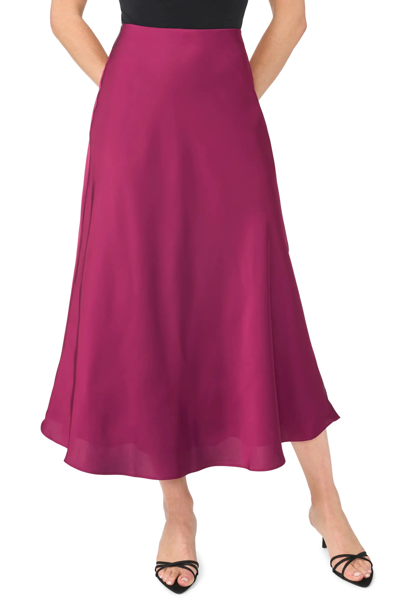 CeCe Bias Cut Satin Midi Skirt (Women) | Nordstrom | Nordstrom