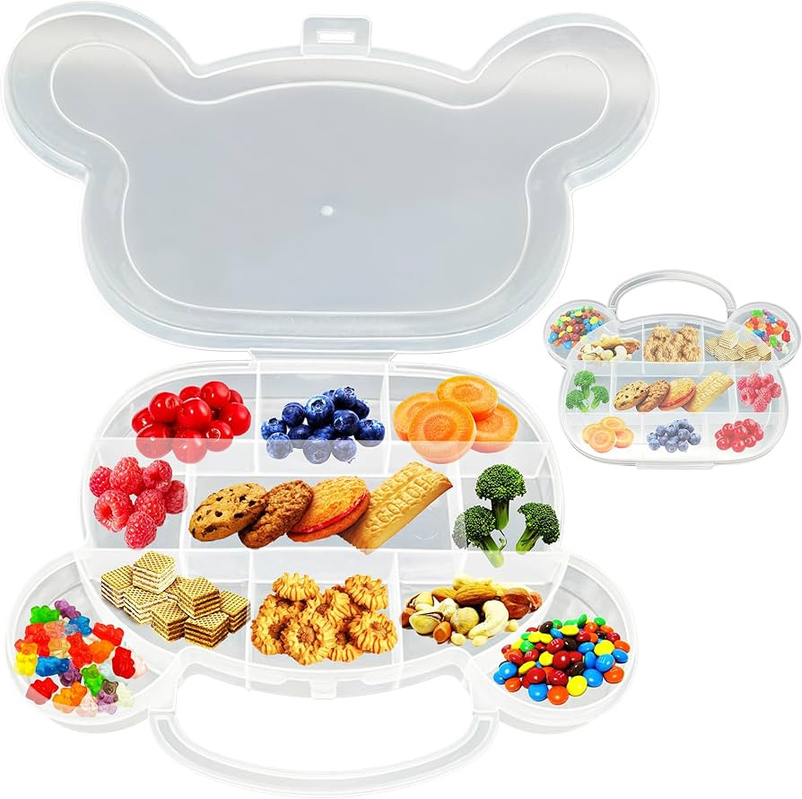 Skywin Snack Tray - 9 Slot Bear-Shape Fun & Functional Snack Containers - Travel-Friendly, Easy t... | Amazon (US)
