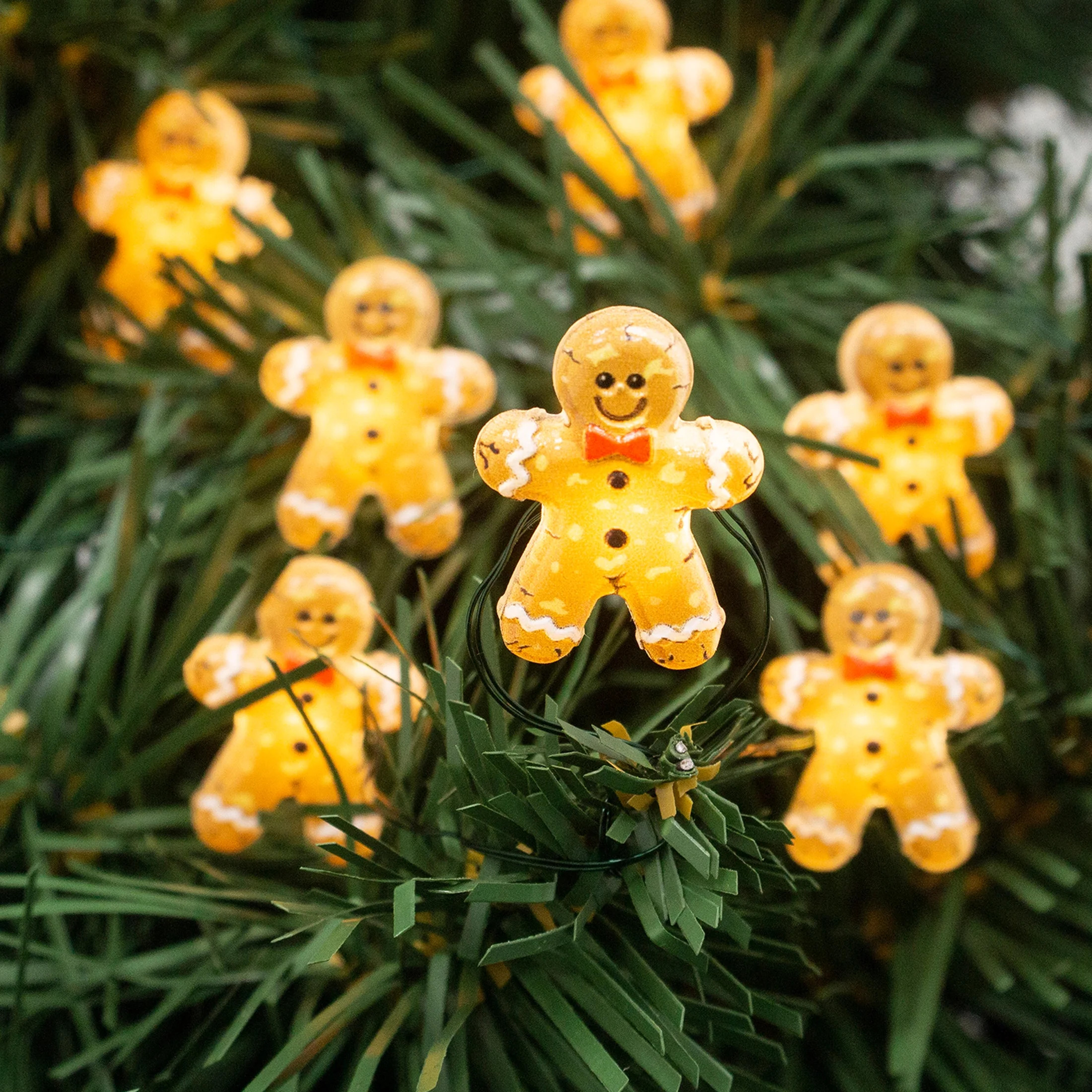 18-Count Warm White LED Gingerbread String Lights, 7 ft, by Holiday Time | Walmart (US)