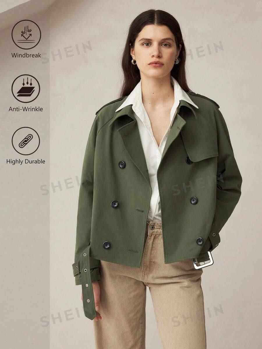 SHEIN BIZwear Women's Classic Casual Double-Breasted Commuter Jacket Fall Women Outfits Women Jac... | SHEIN