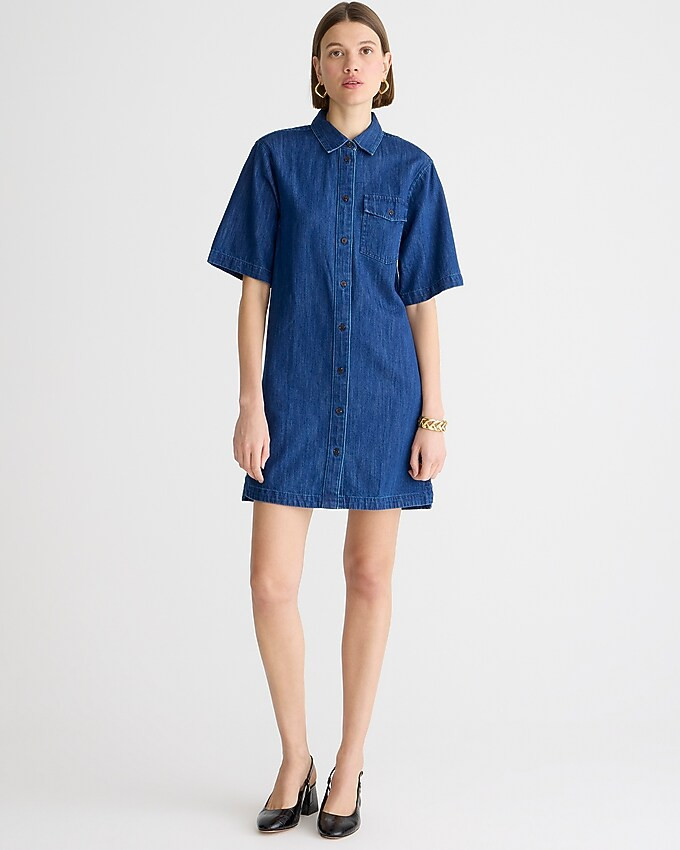 Short-sleeve chambray dress | J. Crew US