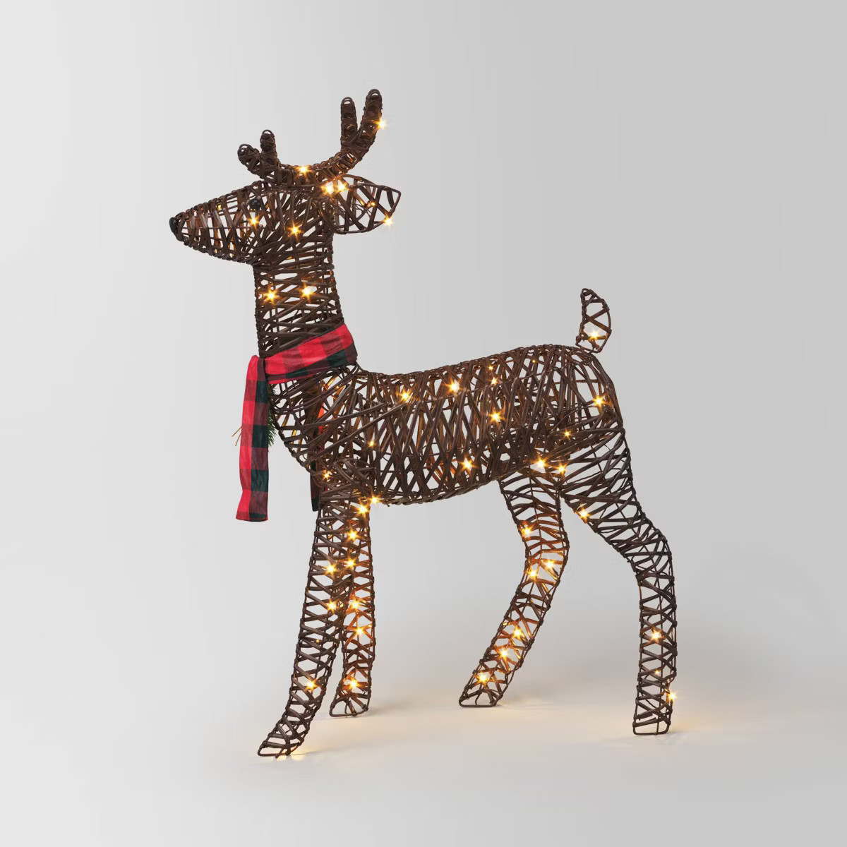 LED 45" Faux Rattan Buck Christmas Novelty Sculpture Light Warm White - Wondershop™ | Target
