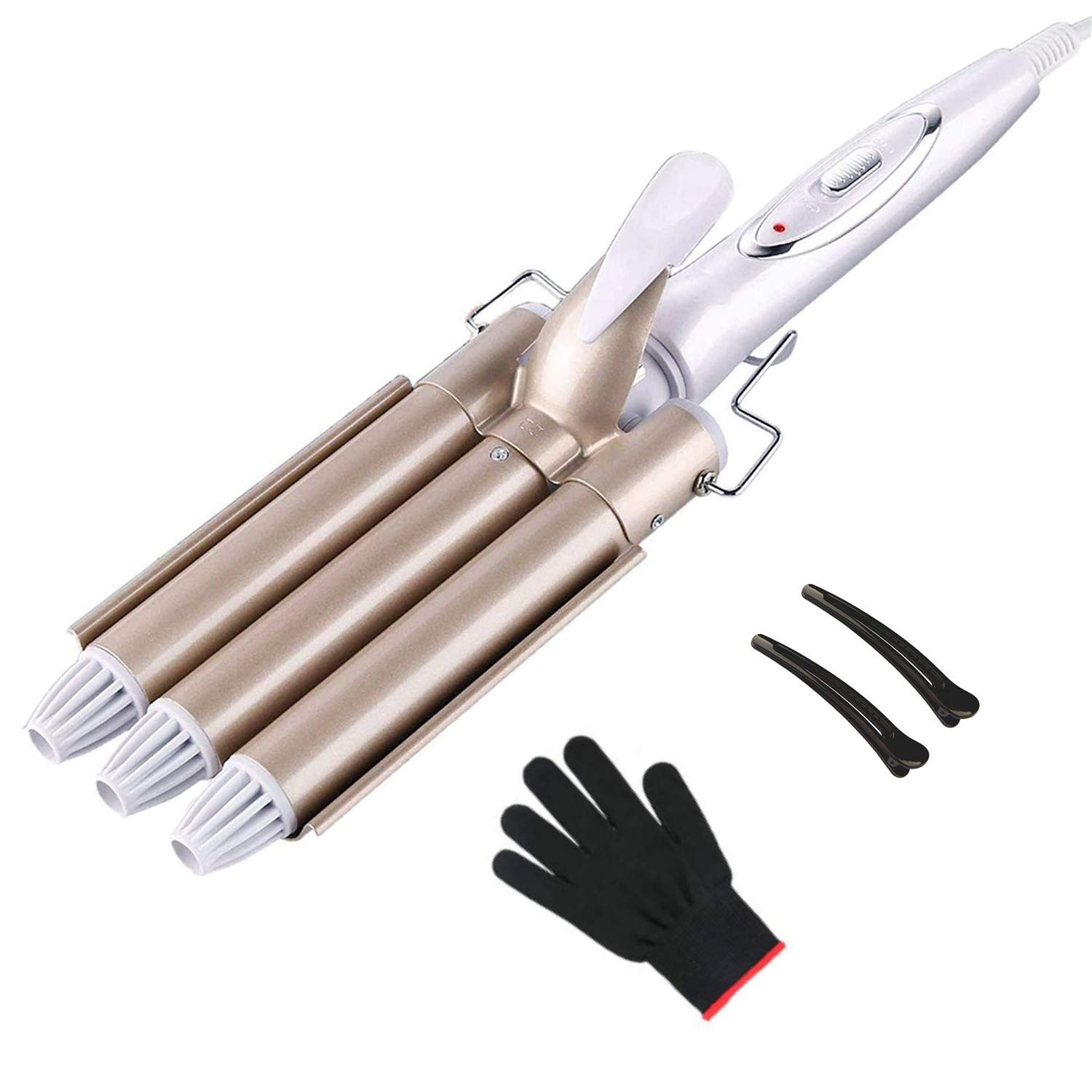 3 Fässer welleneisen, TOP4EVER lockenstab mit 3 stäben mit einstellbarer Temperatur, Welleisen ... | Amazon (DE)