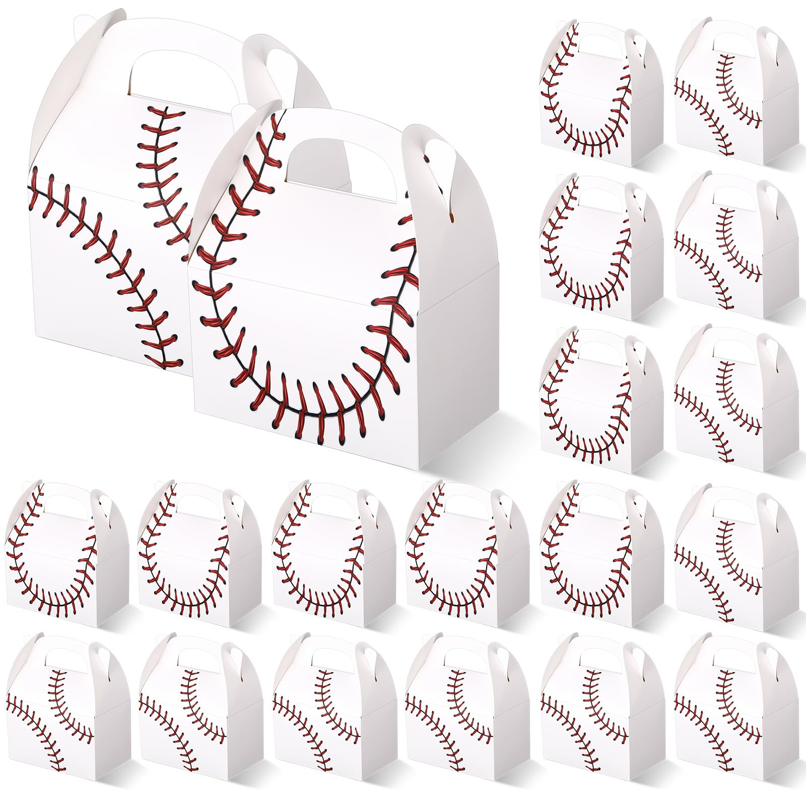 Aoriher 30 Pcs Baseball Treat Boxes Baseball Party Favors Sports Theme Party Gift Box with Handle... | Amazon (US)