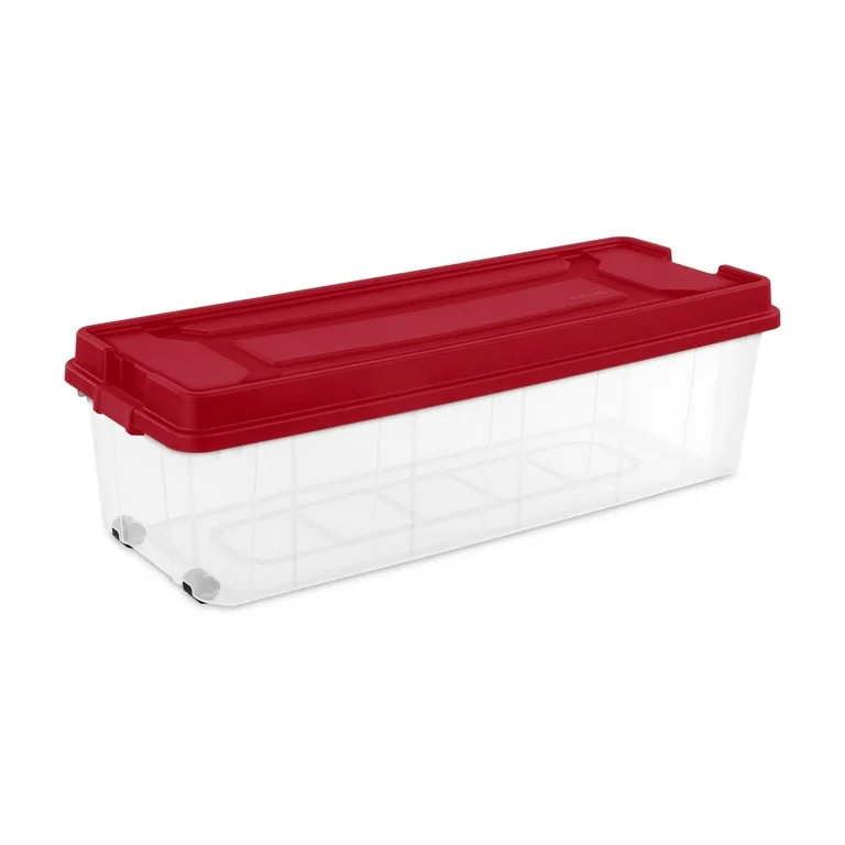 Sterilite Plastic Christmas Tree Storage Bin with Lid, Red, Store and Protect Seasonal Holiday D... | Walmart (US)