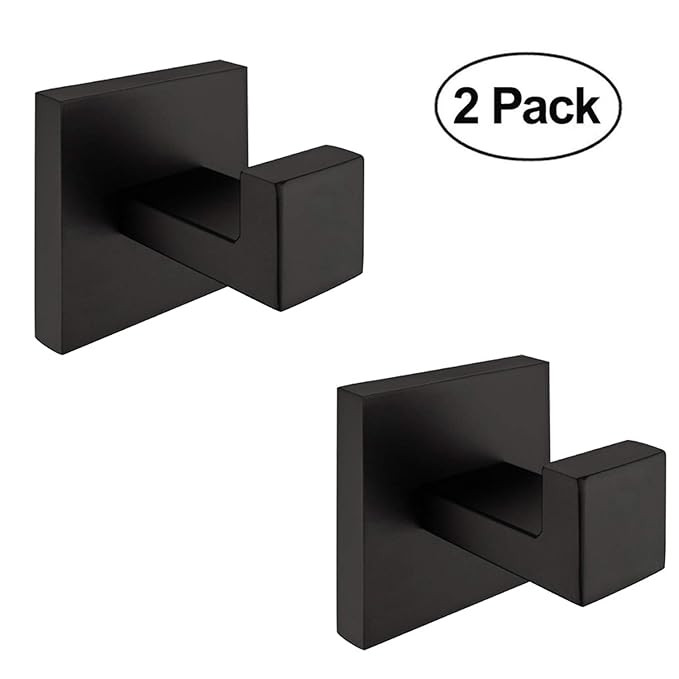 Nolimas 2 Pack Matte Black Towel Hook Stainless Steel Bathroom Rustproof Clothes Towel Coat Hook ... | Amazon (US)