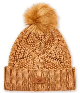 Cable Knit Pom Beanie | Dillard's