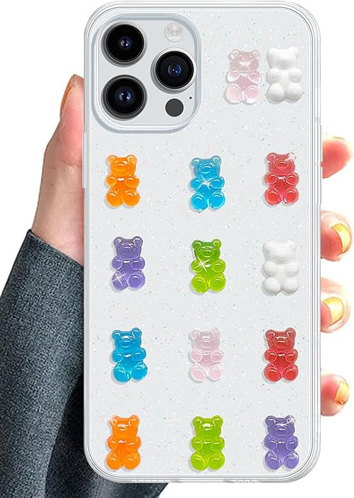 UnnFiko Cute Clear Phone Case for iPhone 16 Pro Max, Super Kawaii Cartoon Bears, Funny Creative S... | Amazon (US)