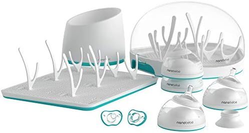 nanobébé Complete Newborn Starter Kit - Breastfeeding Baby Bottles Set (Anti Colic) Drying Rack... | Amazon (US)