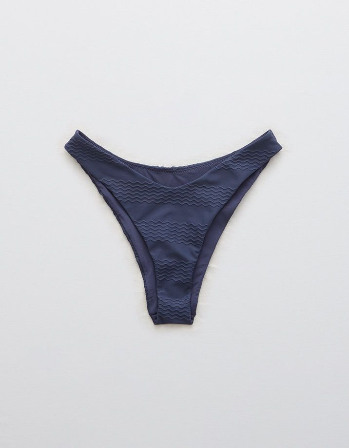 Aerie Jacquard Super High Cut Cheekiest Bikini Bottom | American Eagle Outfitters (US & CA)