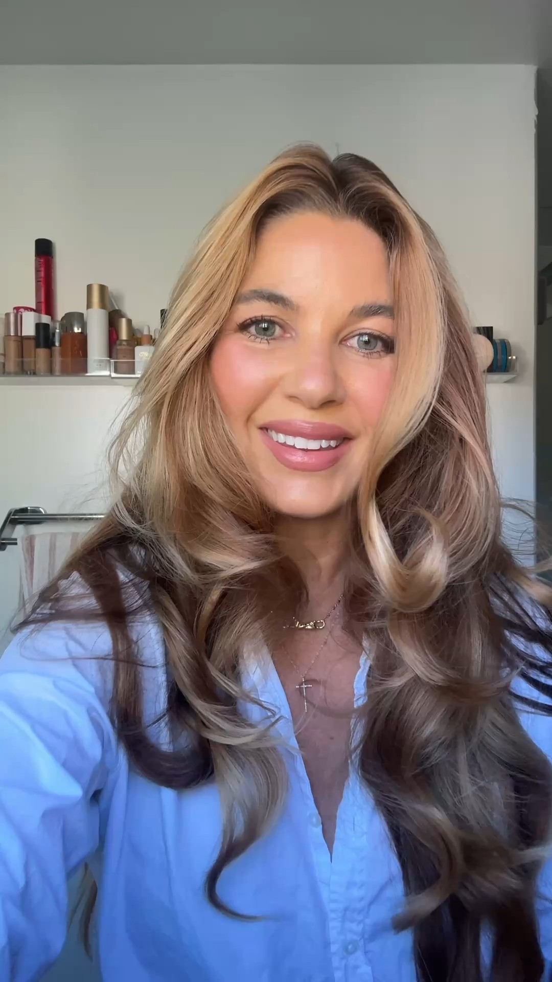 Eyeliner is deep burgundy. 
Lip combo: brownie nude + 503 eccentrico 
Shirt: medium 
Hair: sea glass + t3 hot rollers 

#LTKGiftGuide #LTKdayinmylife #LTKBeauty