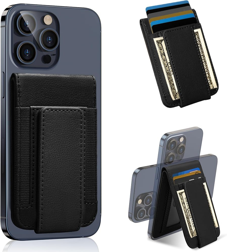 for MagSafe Wallet, Magnetic Phone Wallet with Adjustable Stand & Money Clip, Detachable Magnetic... | Amazon (US)