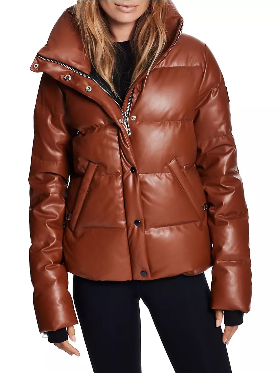 Isabel Vegan Leather Down Puffer Jacket | Saks Fifth Avenue