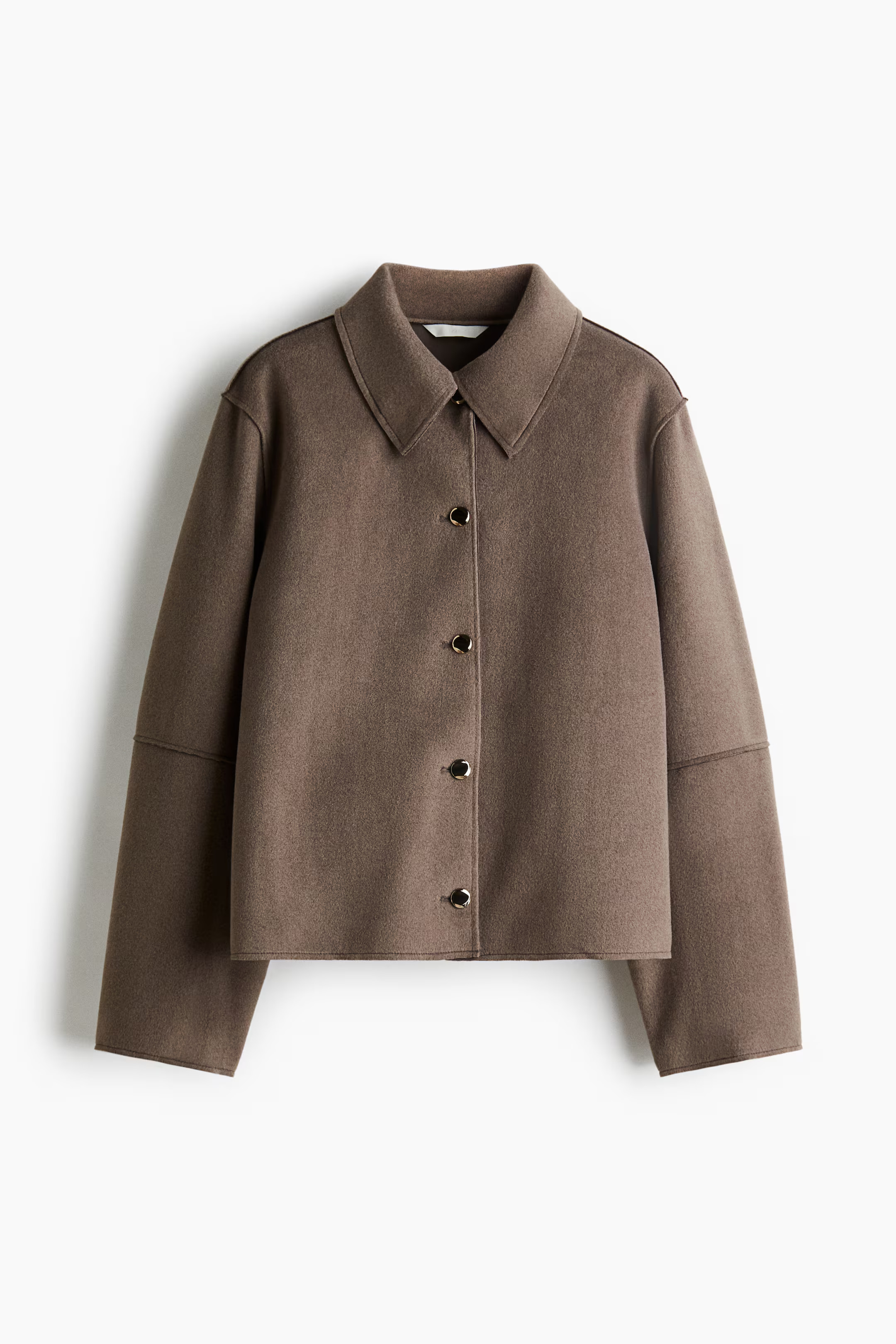 Collared jacket - Dark greige | H&M GB | H&M (UK, MY, IN, SG, PH, TW, HK)