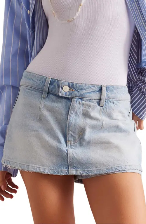 Free People Galivanting Denim Skort in Aegean at Nordstrom, Size 32 | Nordstrom