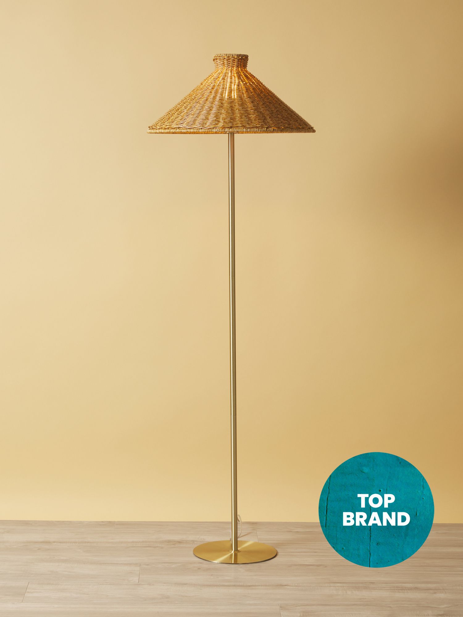 59in Wicker Cone Shade Floor Lamp | Living Room | HomeGoods | HomeGoods